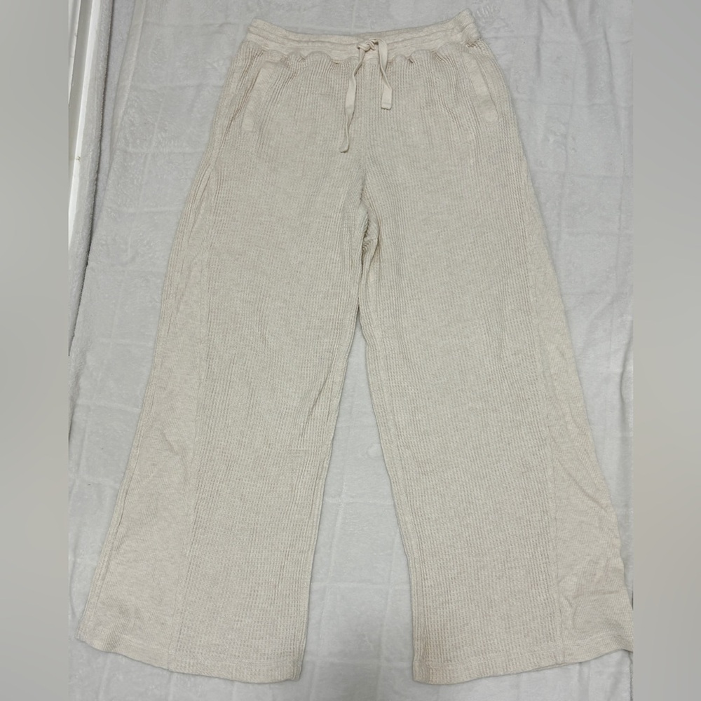 Aerie Oatmeal Waffle Pants